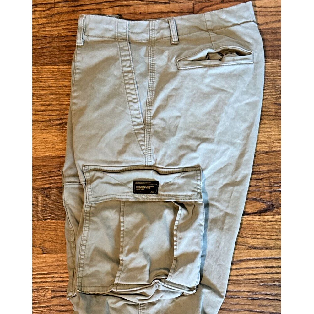 Zara Cargo Pants Women SZ 31 Olive Green Baggy Wide Leg Utility Y2K Military 90s - Picture 6 of 13